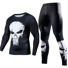 Load image into Gallery viewer, Men's Compression GYM training Clothes Suits workout Superman jogging Sportswear Fitness Dry Fit Tracksuit Tights 2pcs / sets